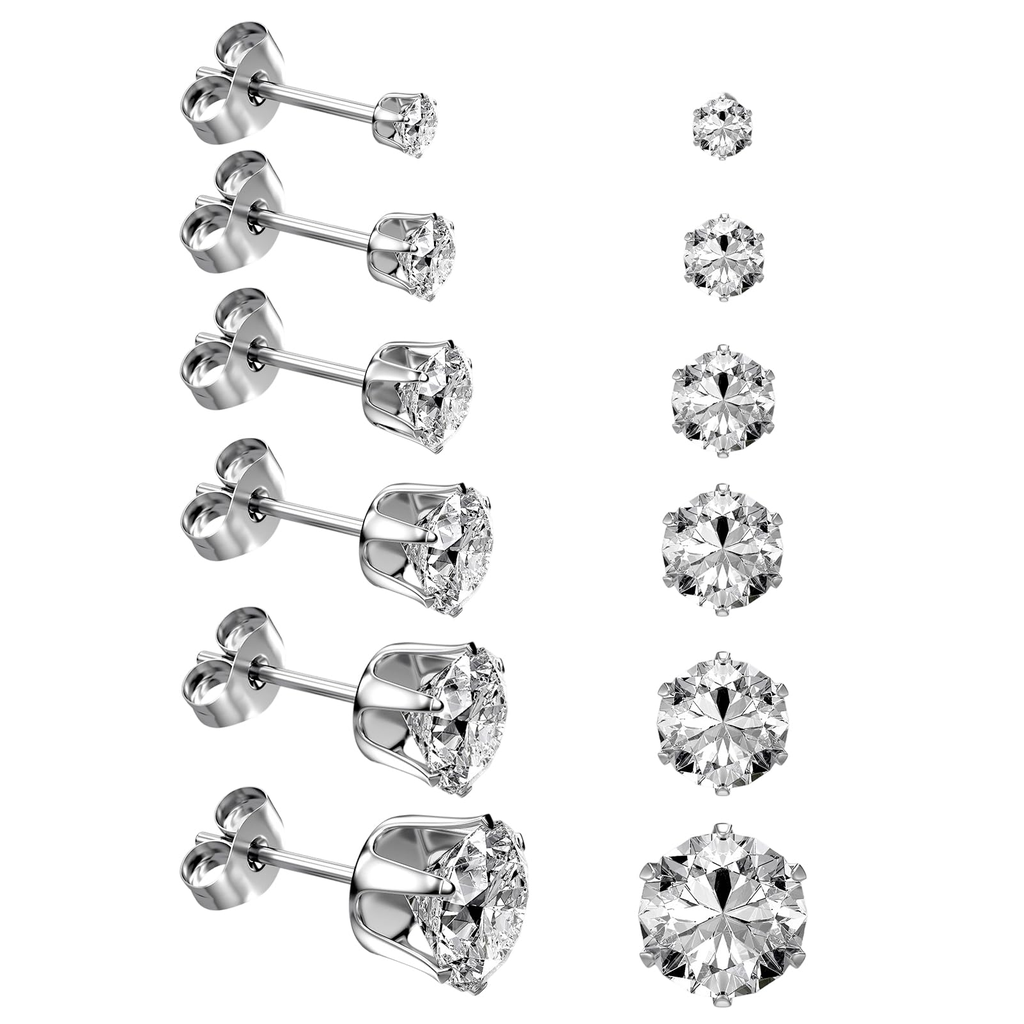 Evans Novapinnacle Jewelry Classic Stud Earrings White
